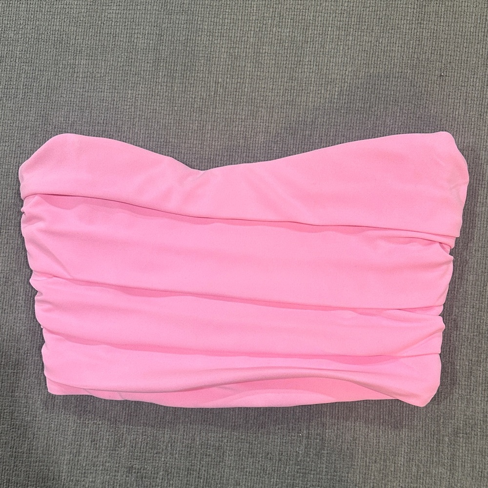 Zara ruched pink cropped corset